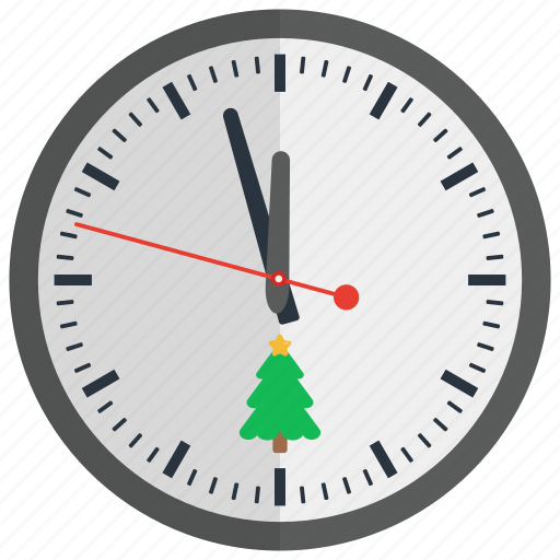 Christmas time, clock, watch, midnight, timepiece, event, holiday icon - Download on Iconfinder