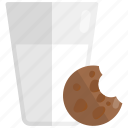 cookie and milk, food, meal, healthy, biscuit, glass, chocolate