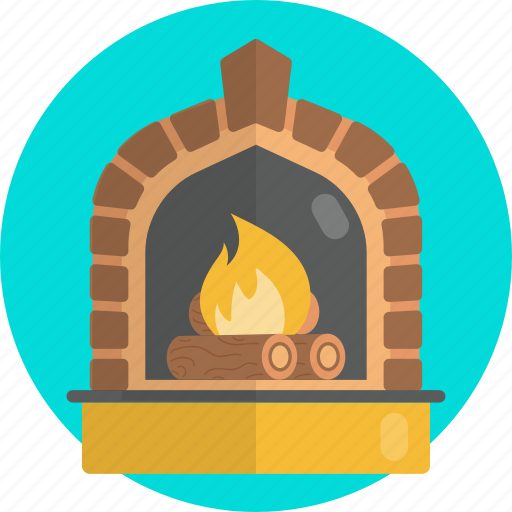 Fireplace, bonfire, campfire, centrally heated, fire pit, firelamp, chimney icon - Download on Iconfinder
