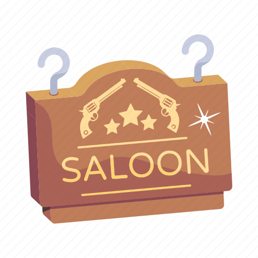 Saloon board, saloon sign, hanging board, wooden board, info board icon - Download on Iconfinder