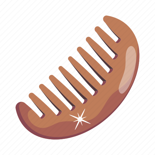 Comb, wooden comb, hairdresser, hair accessory, combing tool icon - Download on Iconfinder