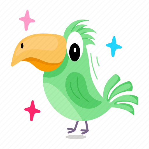 Parrot, psittaciformes, pet, bird, creature sticker - Download on Iconfinder