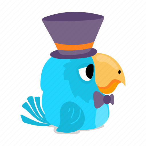 Cute bird, pet, magician, magic bird, creature sticker - Download on Iconfinder
