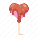 chocolate popsicle, heart popsicle, dessert, sweet, popsicle
