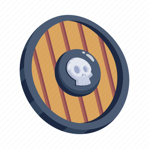 Pirate shield, shield, defense shield, medieval shield, protection icon - Download on Iconfinder