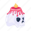 scary candle, skull candle, cranium, skullcap, skull 