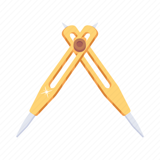 Compass, divider, separator, geometry tool, stationery icon - Download on Iconfinder