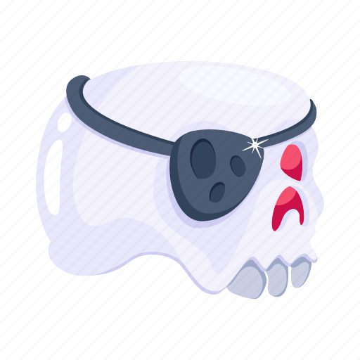 Skull eyepatch, pirate skull, cranium, skullcap, skull icon - Download on Iconfinder