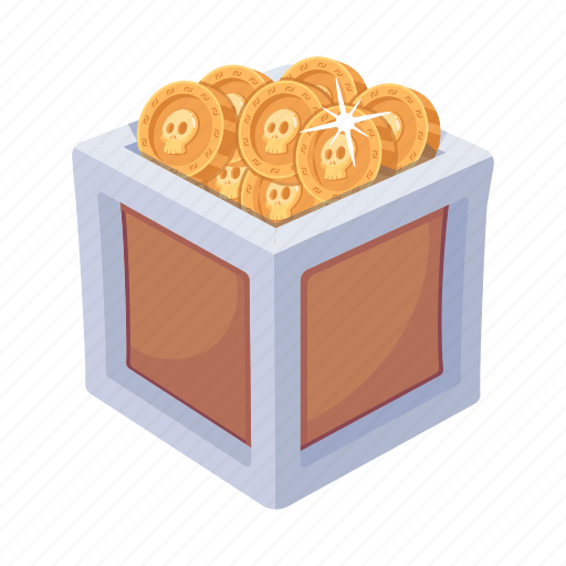 Coins cart, pushcart, cart, treasure, gold coins icon - Download on Iconfinder