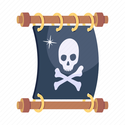 Pirate scroll, parchment, papyrus, manuscript, document icon - Download on Iconfinder