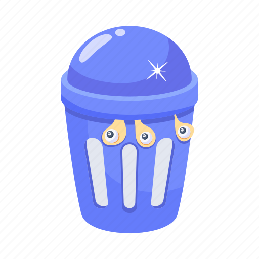 Scary dustbin, wastebasket, trash can, garbage can, bin icon - Download on Iconfinder