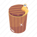 scary dustbin, wastebasket, trash can, garbage can, bin