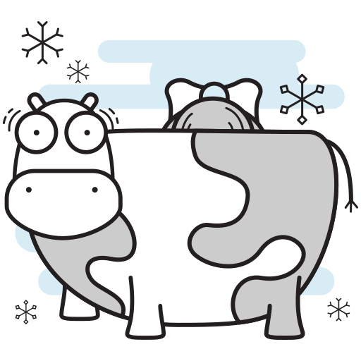 Christmas, cow, farm, maid, milking icon - Free download