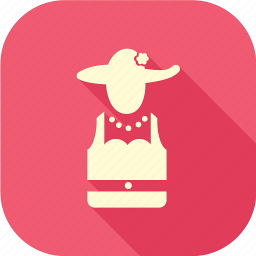Lady with hat, lady, long shadow icon - Download on Iconfinder