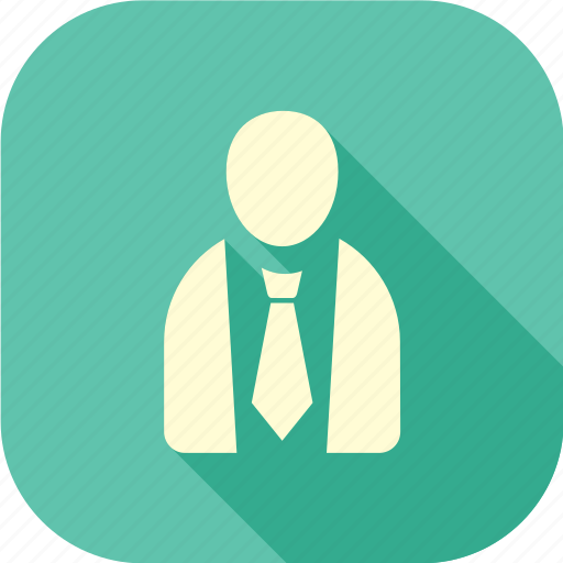 Man in suit, long shadow, man with tie, bisiness man icon - Download on Iconfinder