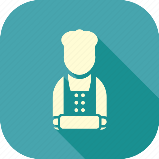 Cook, baker, man, long shadow icon - Download on Iconfinder