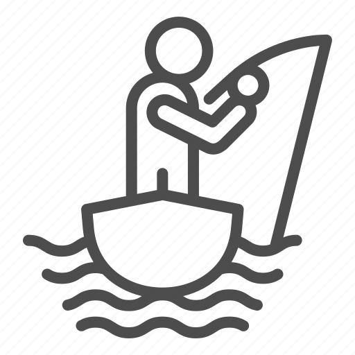 Man, boat, fishing, fish, fisherman, rod, water icon - Download on Iconfinder