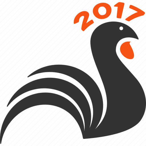 2017 year, chicken, cock, cockerel, hen, poultry, rooster icon - Download on Iconfinder