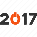 2017 year, caption, digits, label, switch on, text, word