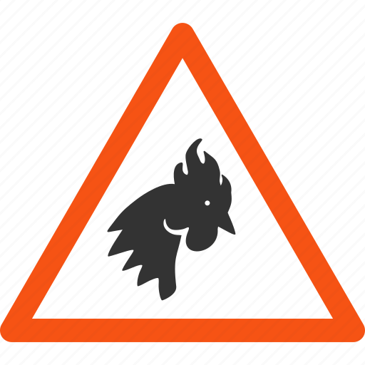 Alert, chicken, cock, danger, problem, rooster warning, safety icon - Download on Iconfinder