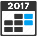 2017 year, calendar, grid, organizer, schedule, time table, week