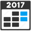 2017 year, calendar, grid, organizer, schedule, time table, week 