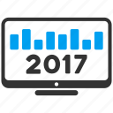 2017 year, chart monitoring, display, graph, monitor, report, statistics
