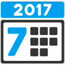 2017 year, 7th day, calendar, schedule, seven days, time table, week