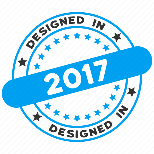2017 year, certificate, design quality, designed, guarantee, round seal, rubber stamp icon - Download on Iconfinder