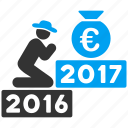 2017 year, euro deposit, finance, money bag, pray, prayer, religion