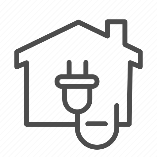 House, plug, electric, cord, cable, fork, building icon - Download on Iconfinder