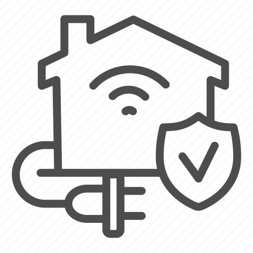 House, plug, cord, building, emblem, fork, wireless icon - Download on Iconfinder