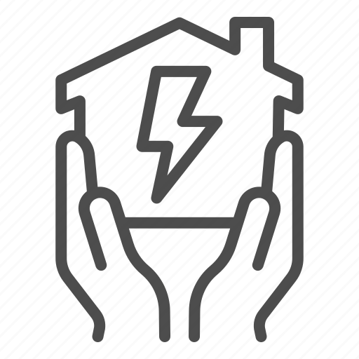 Hands, house, smart, load, energy, electricity, building icon - Download on Iconfinder