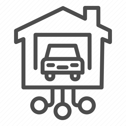 Transport, automated, garage, vehicle, connection, roof, house icon - Download on Iconfinder