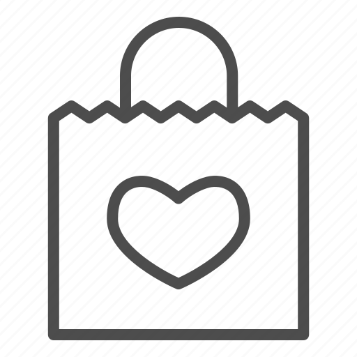 Bag, heart, love, gift, package, paper, handle icon - Download on Iconfinder