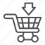 cart, basket, goods, shop, market, arrow, purchase 