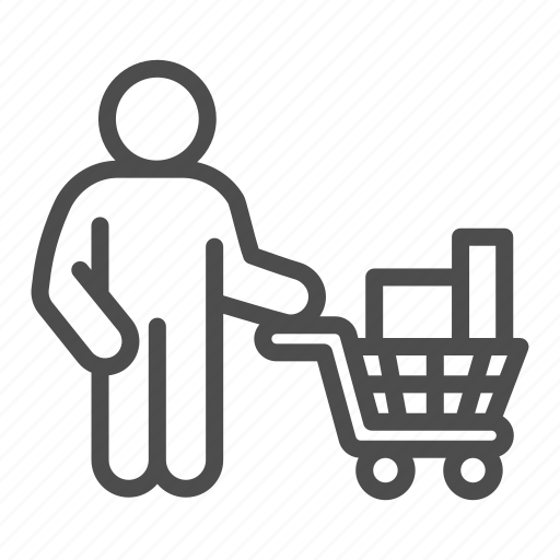 Buyer, cart, trolley, purchase, market, human, shopping icon - Download on Iconfinder