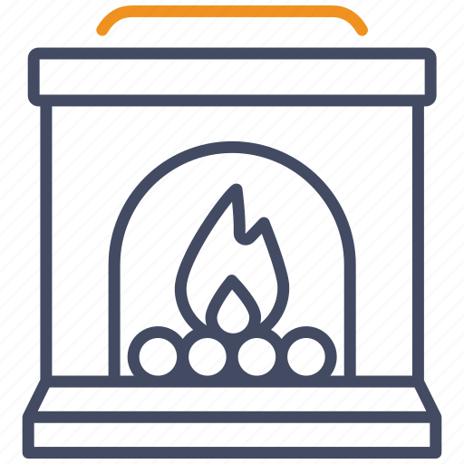 Fireplace, fire, winter, chimney, warm, christmas, flame icon - Download on Iconfinder