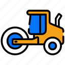 road, roller, road roller, construction, vehicle, bulldozer, steamroller, asphalt-roller, construction-vehicle