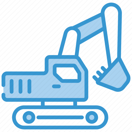 Excavator, construction, crane, bulldozer, vehicle, machinery, equipment icon - Download on Iconfinder