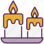 candles, celebration, decoration, candle, light, birthday, cake, food, flame 
