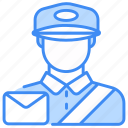 postman, delivery, courier, man, shipping, parcel, package, box, shipment