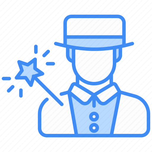 Magician, magic, wizard, hat, wand, witch, halloween icon - Download on Iconfinder
