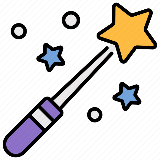 Magic wand, magic, wand, magic-stick, magician, wizard-wand, tool icon - Download on Iconfinder