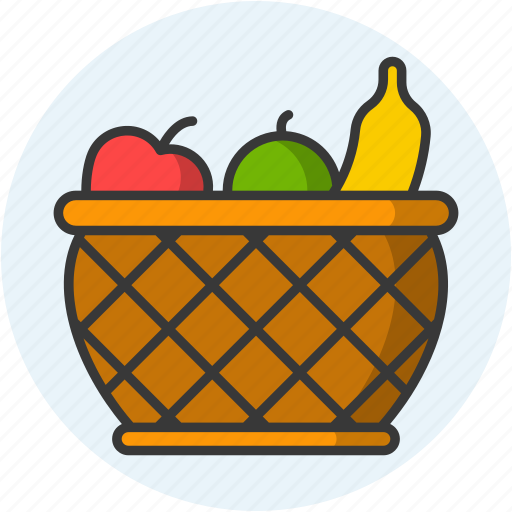 Fruit basket, agriculture, bucket, food, drink, shop, ... icon - Download on Iconfinder