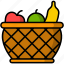 fruit basket, agriculture, bucket, food, drink, shop, shopping, harvest, store 