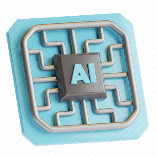 Ai, artificial intelligence, technology disruption, technology, chip, processor, machine 3D illustration - Download on Iconfinder