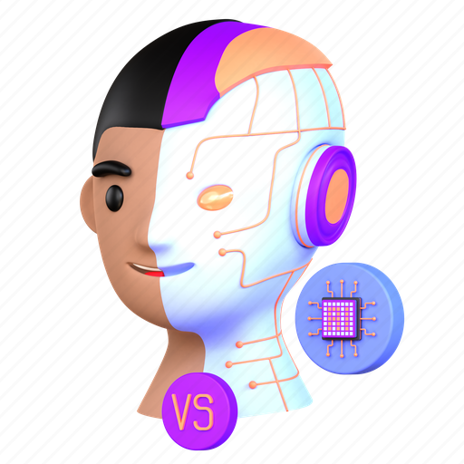 Human, ai, artificial intelligence, robot 3D illustration - Download on Iconfinder