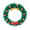christmas, wreath, decoration, gift, santa, winter 