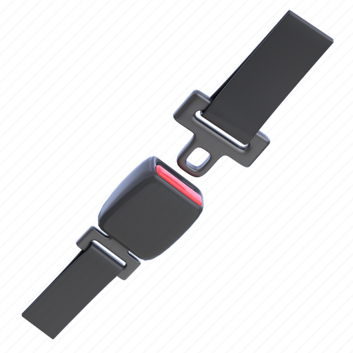 Seatbelt, seat, buckle, safety, safe, isolated, icon 3D illustration - Download on Iconfinder